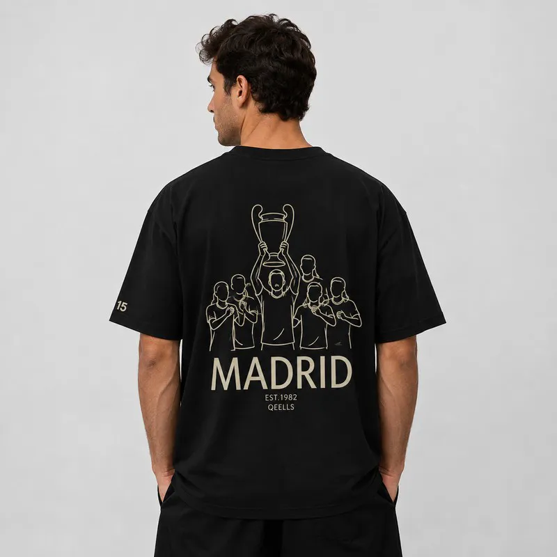 تی شرت مردانه آستین کوتاه پنبه طرح real madrid super cup